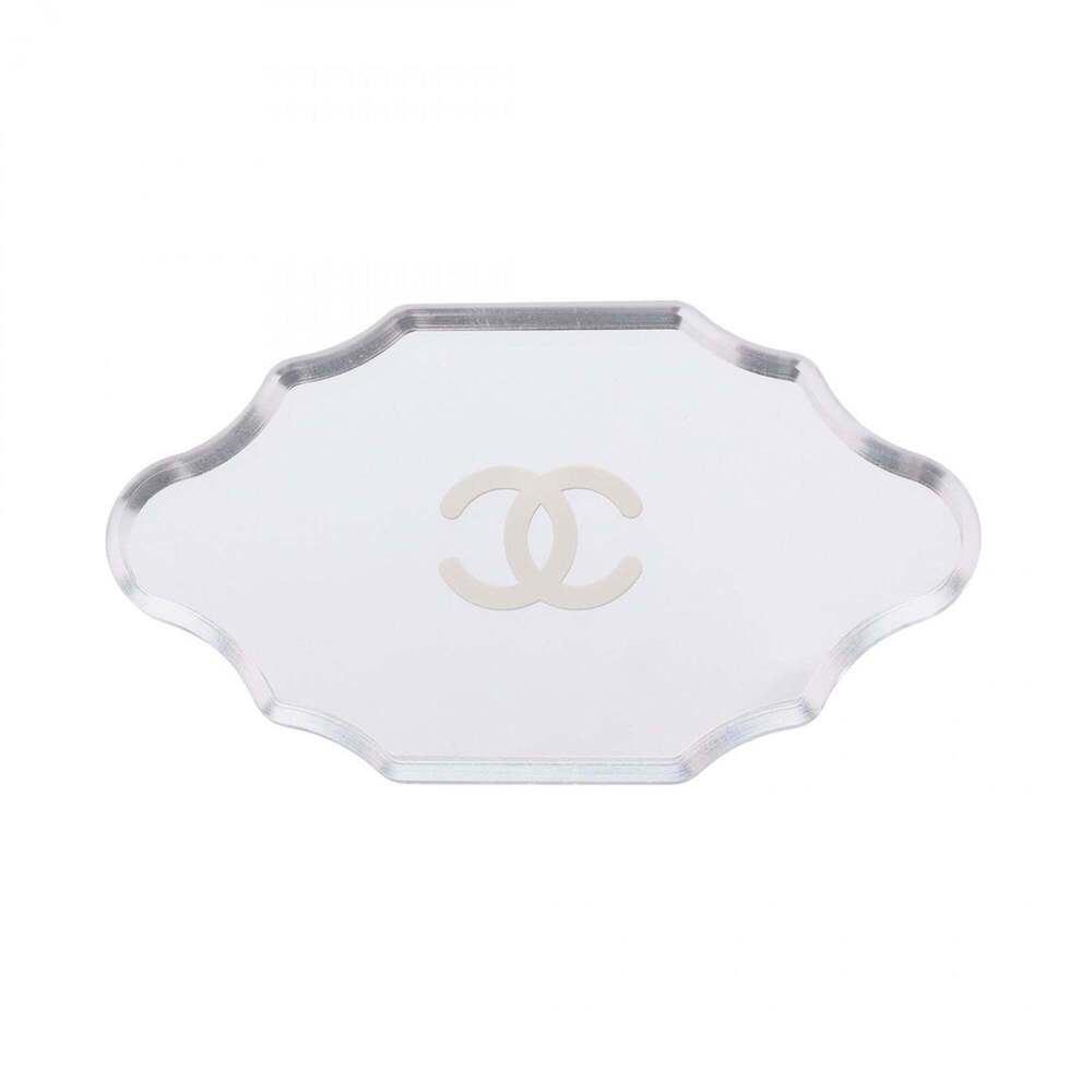 CHANEL Authentic Silver Logo Brooch